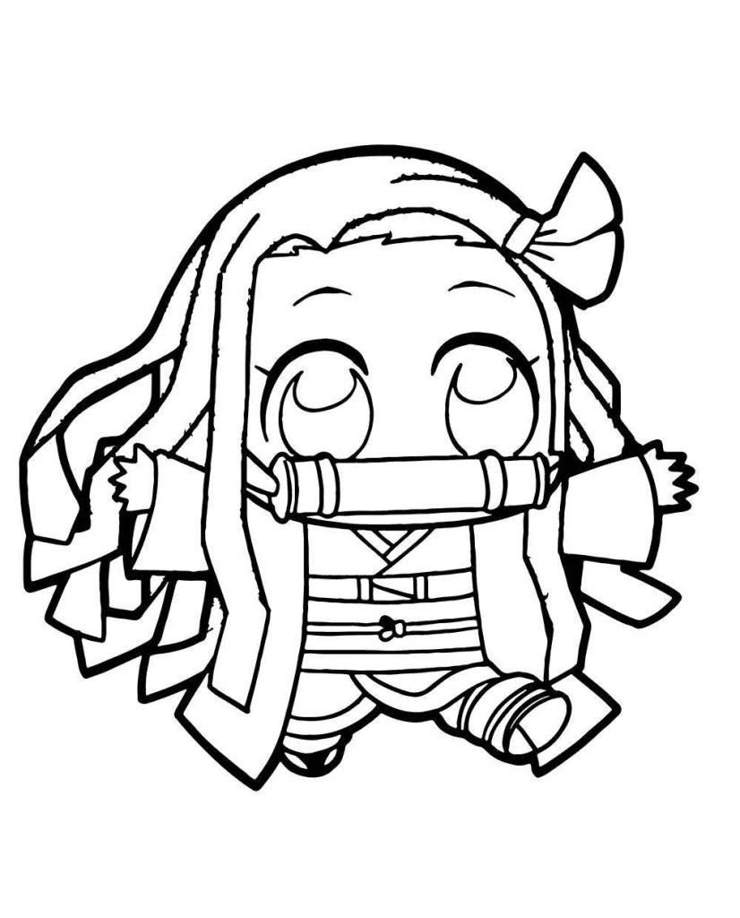 Baby Nezuko coloring page