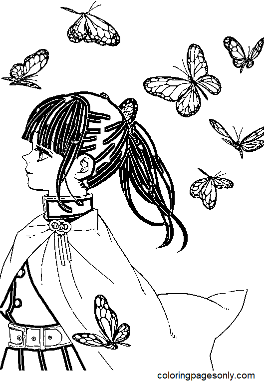 Kanao Tsuyuri From Demon Slayer Coloring Page Anime Coloring Pages ...