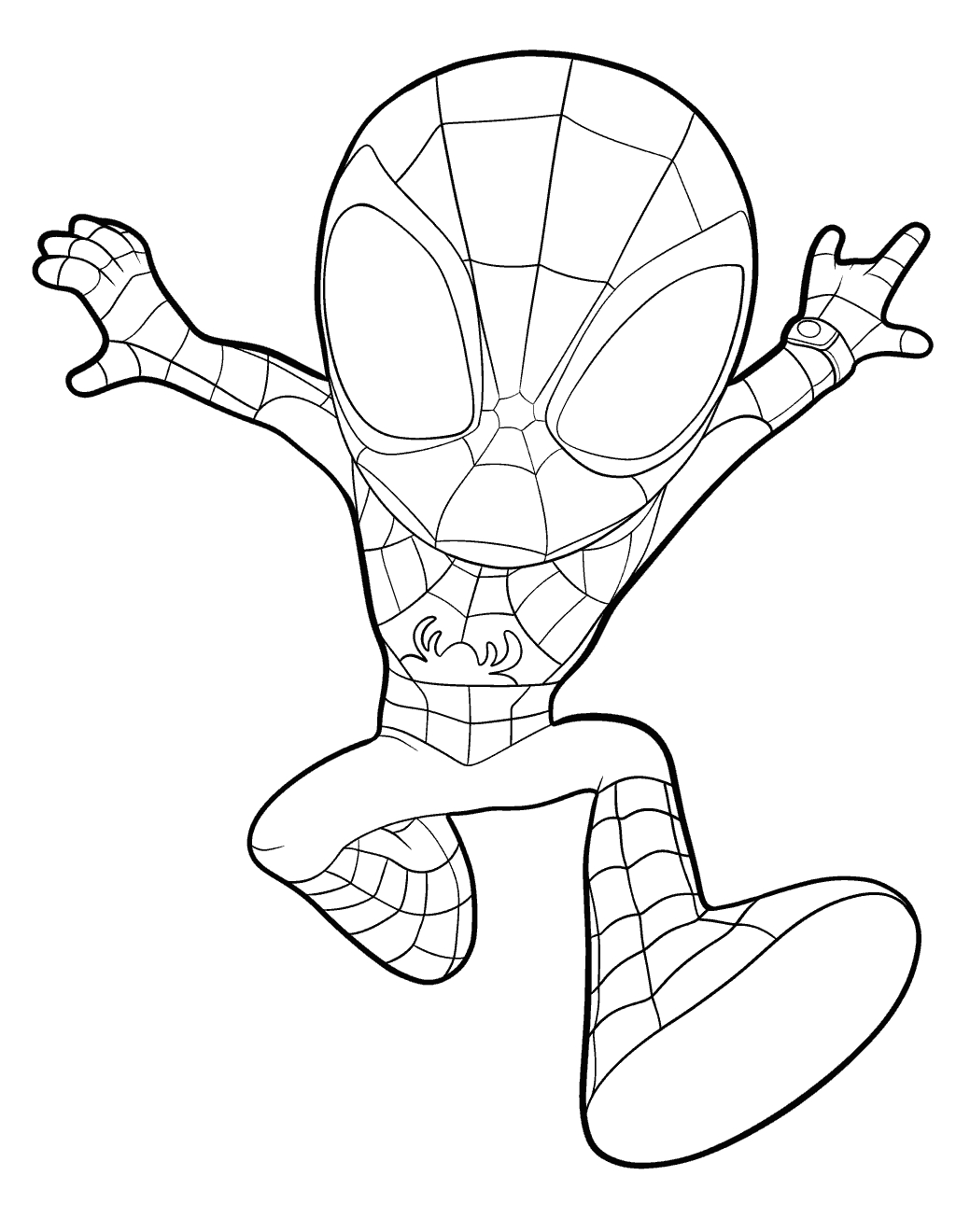 Spidey Hulk Throws A Punch Coloring Page