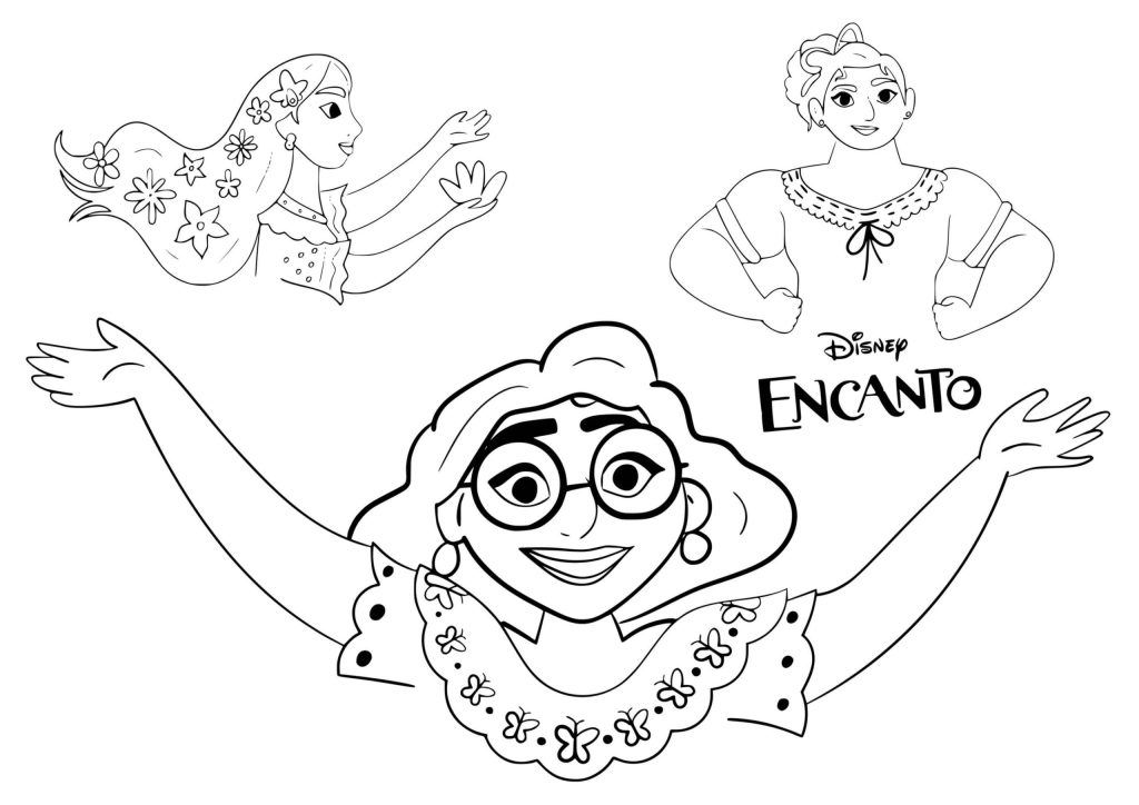 Mirabel And Her Encanto Sisters Coloring Pages (Encanto)