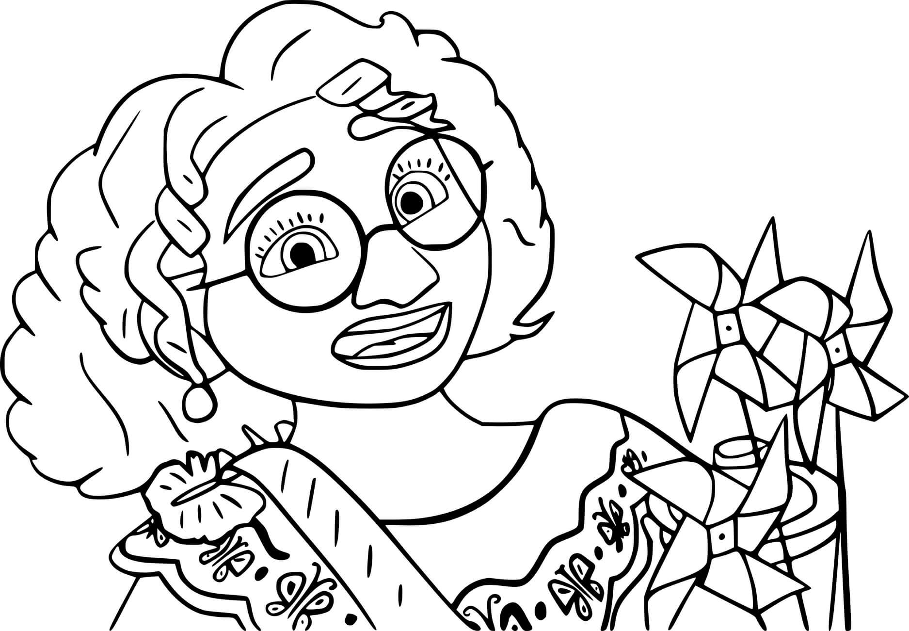 Mirabel And Windmills Coloring Pages (Encanto)