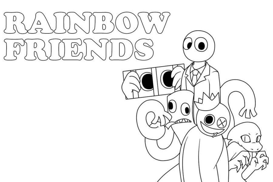 Red Rainbow Friends Coloring Pages Printable for Free Download