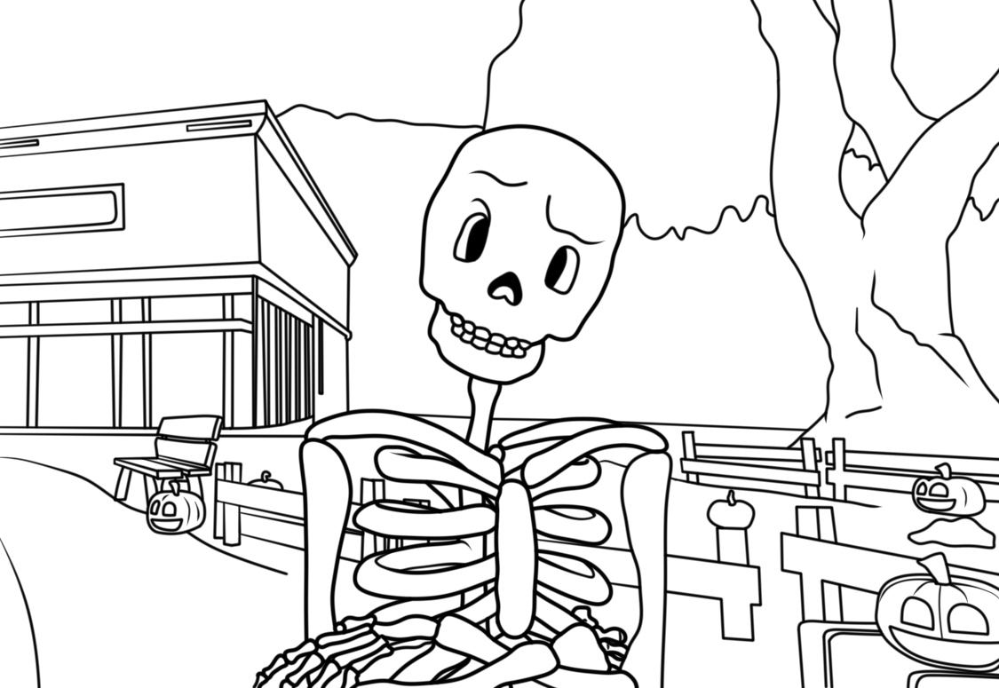Roblox Living Skleton Coloring Page (Beautiful Drawing)