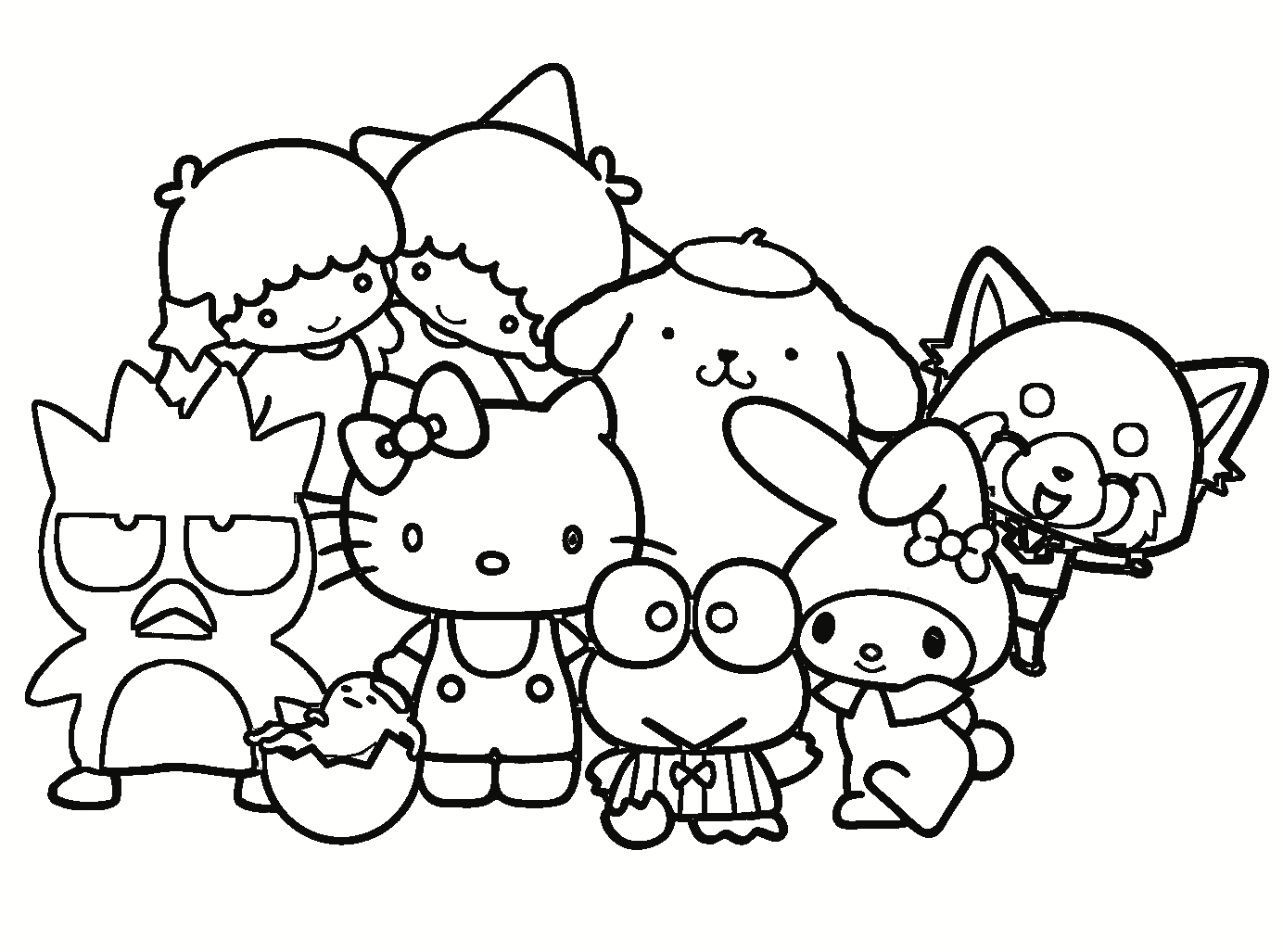 Sanrio Characters Coloring Page