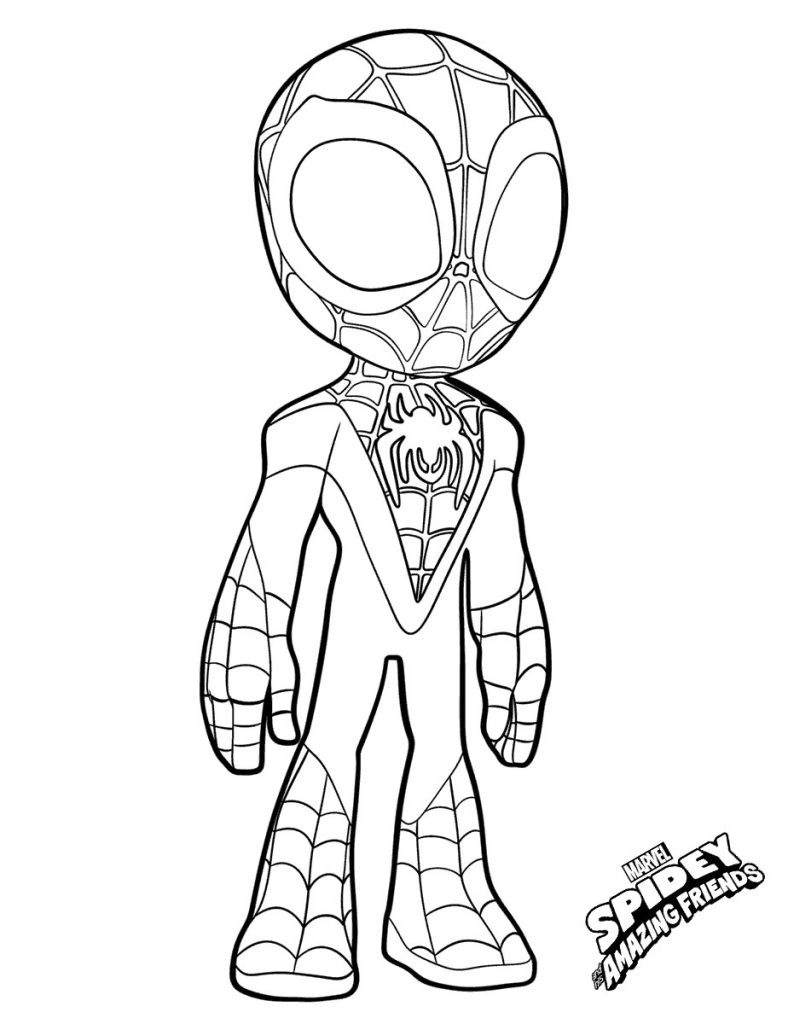 Ghost Spider In Position Coloring Page