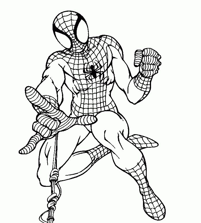 Flying Spiderman coloring sheet to print 